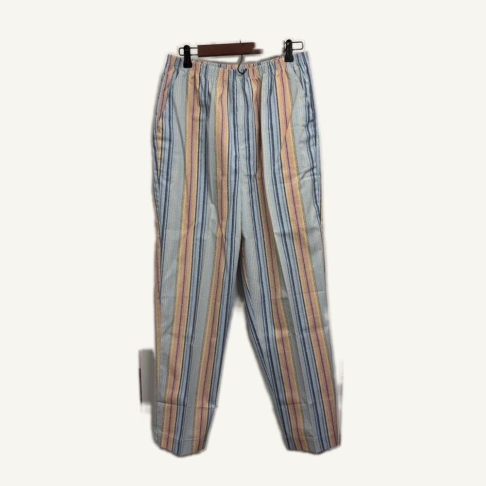 Blair Womens Size 16 Multicolor Striped Pull-On Pants Elastic Waist Straight Leg